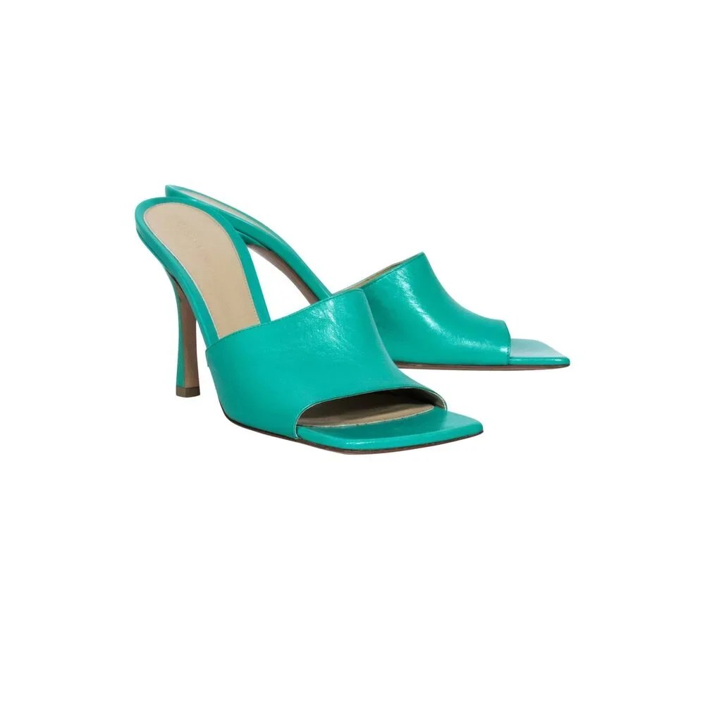 Bottega Veneta - Grass Green Leather Mule Heels Sz 11